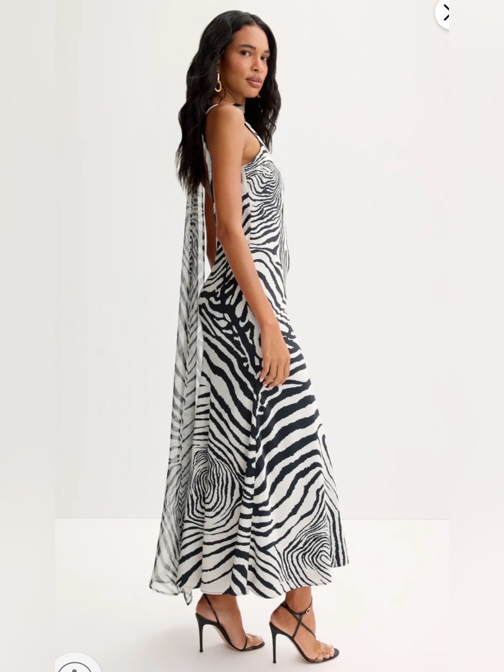 DELFI Collective Nairobi Gown One Shoulder Zebra Print Maxi size Medium - Picture 7 of 15